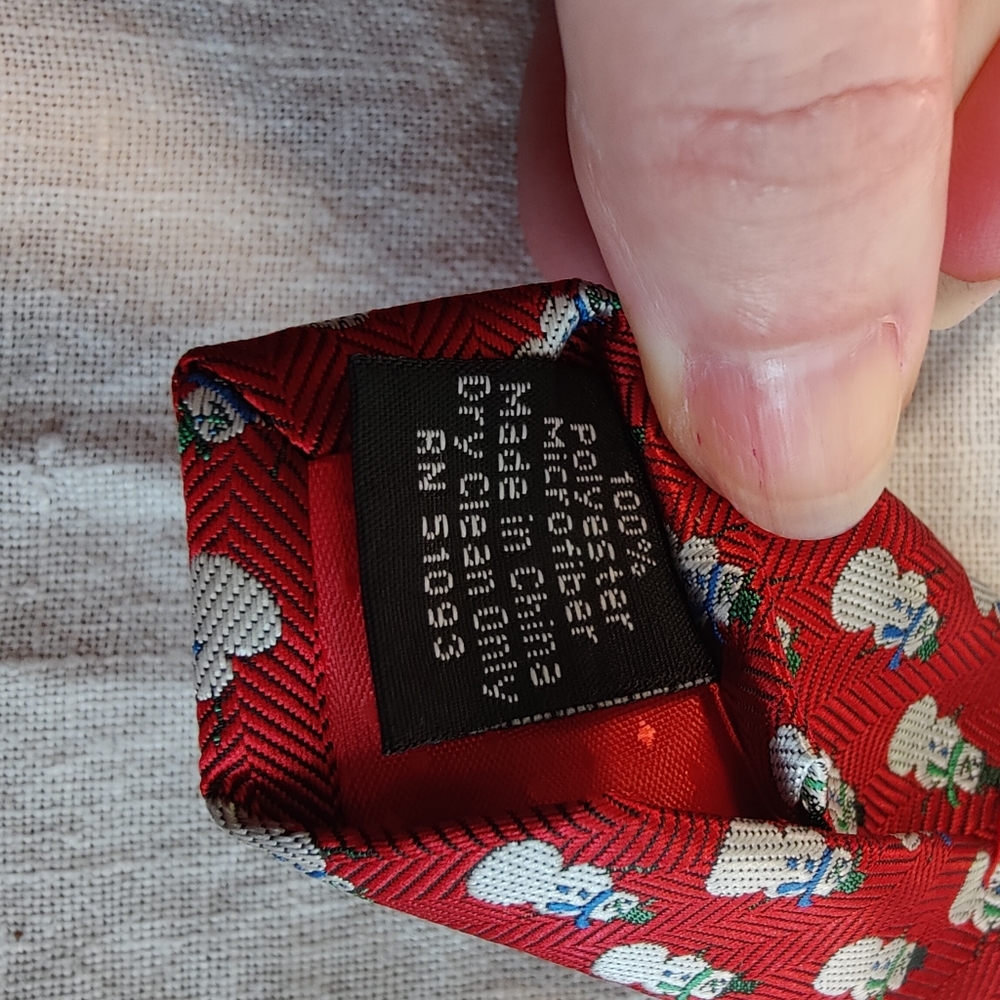 Holiday Traditions snowman red tie 100% polyester microfiber - Picture 6 of 6